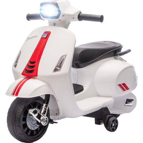 Moto électrique enfant 2-4 ans batterie 6V roues auxiliaires blanches
