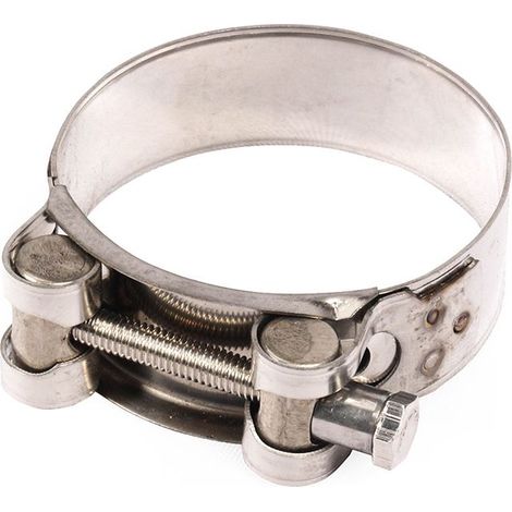 Moto Collier de tuyau d'échappement, Brides D'échappement Turbo,Collier de serrage du tuyau d'échappement Pinces Turbo en acier inoxydable Collier d'échappement (60-63mm) (1/4)