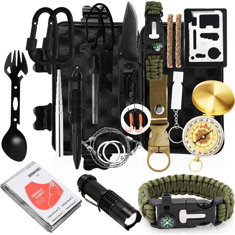 SWANEW Kit di sopravvivenza all'aperto 18 in 1 kit di sopravvivenza di emergenza Kit di sopravvivenza all'aperto (1/5)