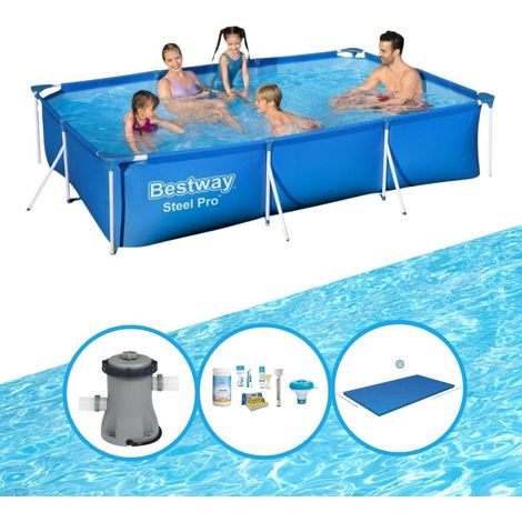 Bestway Bestway Steel Pro Rectangulaire - 300x201x66 cm - 4-pièces S22721