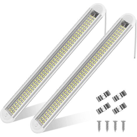 Éclairage intérieur LED 12V-85V, 120 LED, lampe de voiture avec interrupteur pour fourgonnette ou bateau (2 pièces)