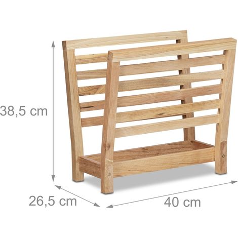 Portariviste in legno design elegante salotto 35 x 25 x 60 cm per ripostiglio decorativo in noce 130003436