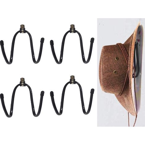 Lot de 4 supports universels en métal pour chapeau de cowboy/support de chapeau de coyboy/organiseur de chapeau de coyboy/présentoir de rangement de chapeau de cowboy/support mural (1/5)