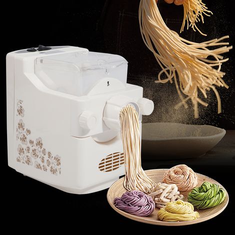 Máquina de pasta eléctrica, máquina de pasta totalmente automática con una capacidad de 500g, máquina de fideos multifuncional para el hogar con un plato de pasta de 9 tipos para espaguetis Tagliatell