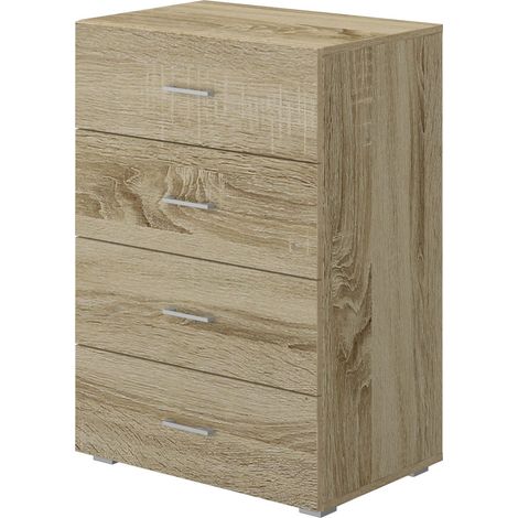 Cassettiera 4 Cassetti 60x41x87 cm in MDF Rovere (1/2)