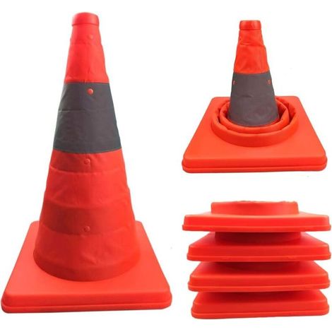 1 Cônes de signalisation rétractables Pliables 30 cm Orange Sécurité Multifonctionnelle Cône De Sécurité (1/5)