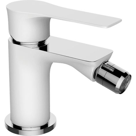 Rubinetto per bidet a pavimento RAILA bianco cromato con tappo