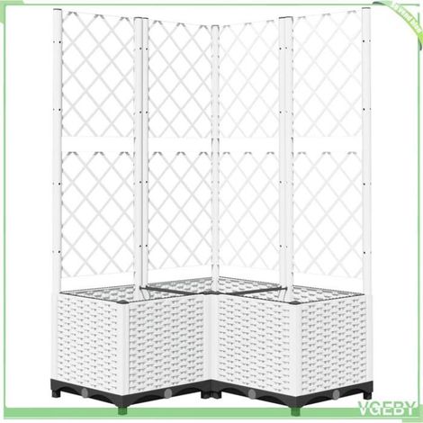 Jardinière avec treillis - FAFEICY - 153286 - Blanc - PP (polypropylène) - 80x80x136 cm (1/5)