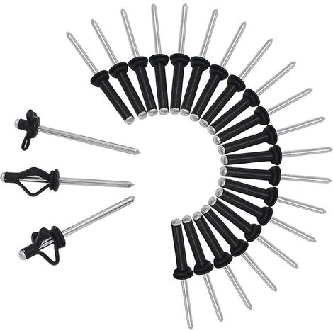 Lot de 20 Rivets et 20 Rondelles Noirs pour Kayak, Canoë et Bateau - Accessoires de Fixation Robustes pour Réparations Nautiques (1/5)