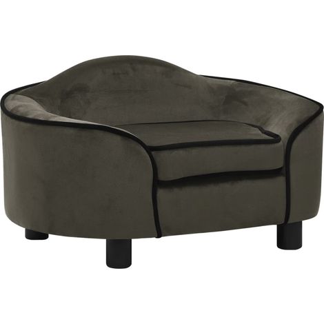 Canapé pour chien, Lit pour animal, Fauteuil pour chien Gris foncé 67x47x36 cm Peluche MJU8877 (1/5)