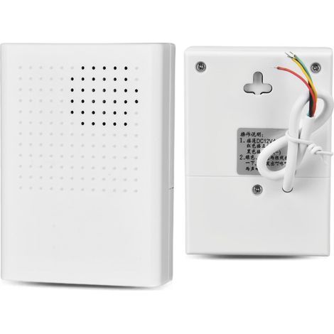 Kabelgebundene elektronische 2V-Türklingel, 90dB-Klingelton, Zutrittskontrolle, Weiß, keine Batterie erforderlich, hohe Lautstärke, feuerfest, hitzebeständig, für Büro, Hotel/Tür (1/5)