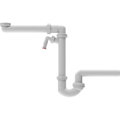 HL126/40 Siphon compact DN40x6/4" avec raccord à bille et évacuation.