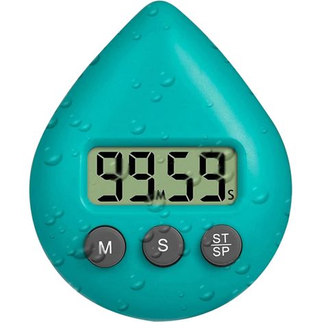Dos temporizadores digitales para ducha, silenciosos, sin tictac y ecológicos, que funcionan con pilas. (1/4)