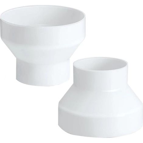 Raccordi riduttori/espansori per condotti in ABS, connettori per tubi, da 6 a 4 pollici, confezione da 2 (bianchi) (1/5)