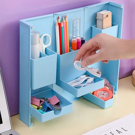TrAdE Shop Traesio - Organizer In Plastica Per Trucchi Da Scrivania 24.5 X 28 Cm Pochetta Per Trucchi - (1/5)