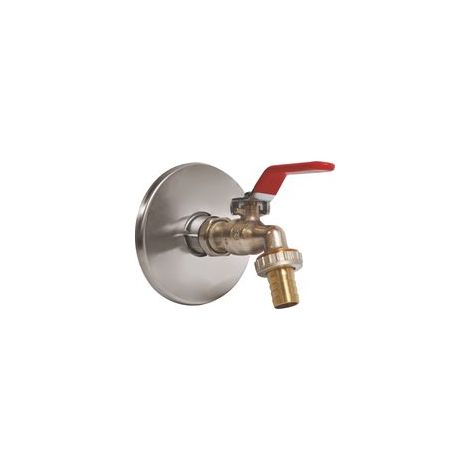 Robinet d'arrosage orientable à poignée plate 15/21-20/27 – Applique murale laiton chromé – Étanchéité avec joint torique EPDM – Installation rapide (1/2)