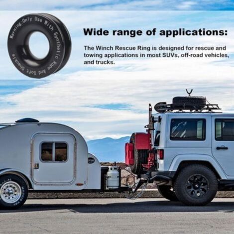 Anneau Remorquage Treuil - 41000 Lb - Pour Vtt Suv Camion - 98 X 98 X 30 Mm - Aluminium Anodisé - 1 Pièce (1/5)