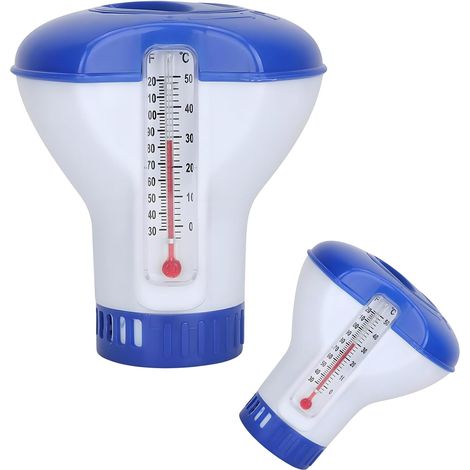 (Avec thermomètre)Distributeur Flottant de Chlore de 12,7 cm - Distributeur de Comprimés de Chlore - Flotteur Chimique Réglable pour Piscine Intérieure et Extérieure (1/5)