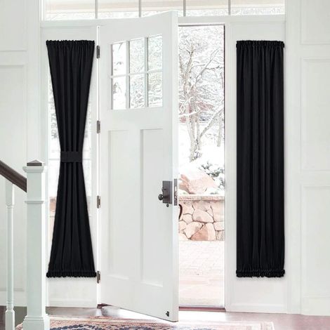 Rideau de porte occultant monobloc - rideau à œillets pour porte coulissante en verre, écran d'intimité, blocage de la lumière pour porte-fenêtre d'entrée