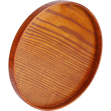 Rundes Serviertablett aus Naturholz, 24 cm (1/5)