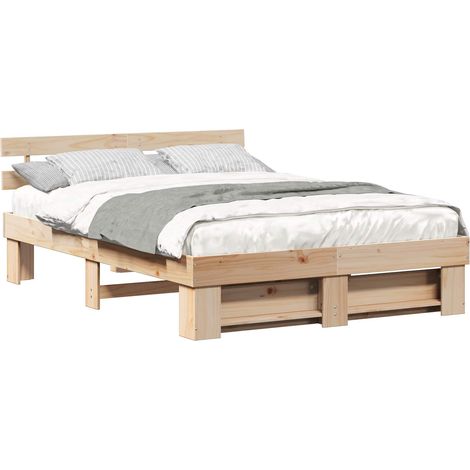 Maison Exclusive - Estructura de cama Marrón 150 x 200 cm Madera