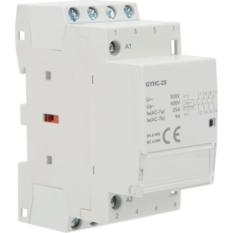 Contacteur Modulaire 4P Industriel Maison Contrôle Circuit 4NO 230V 50Hz GYHC-25, Commande Électrique, Module 25A (1/5)