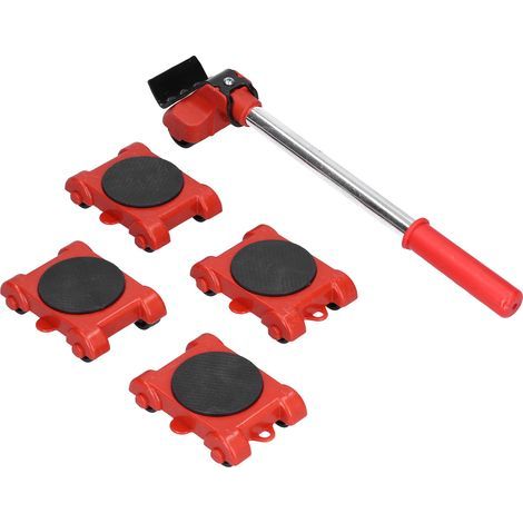 Lot de 5 Levage de Meuble Réglable en Hauteur Multifonction Outil de Manutention Robust (1/5)