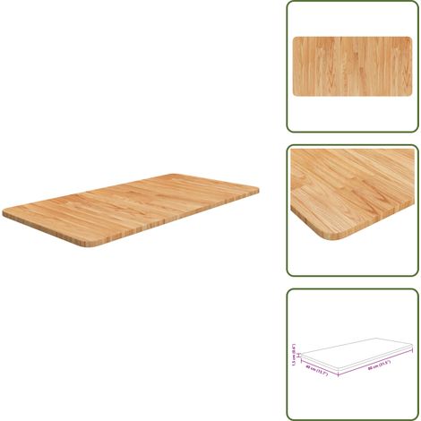Waschtischplatte Hellbraun 80x40x1,5 cm Massivholz Behandelt - Waschtischplatte - Eiche - Holz Platte - Arbeitsfläche - Badrenovierung (1/5)
