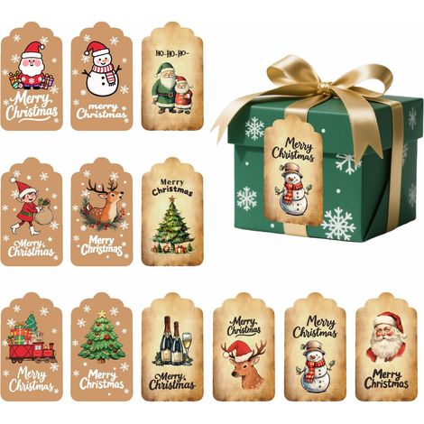 120 adesivi regalo di Natale - vari stili - campanelle natalizie - decorazioni fai da te per biglietti d'auguri - 47 cm (1/4)