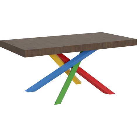 Tavolo allungabile 180/284x90 cm Volantis noce gambe multicolore 4/B