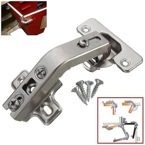 Charnières de porte d'armoire à angle plié à 135 degrés, cadre de façade, fermeture douce, semi-recouvrable, cuisine Shytmv, CJYOne, taille (1/5)