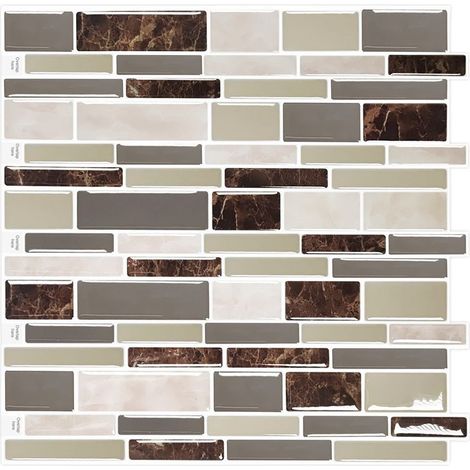 Sollbry 2er-Pack Backsplash-Fliesen für die Küche, selbstklebende Wandpaneele zum Abziehen und Aufkleben für Badezimmerarbeitsplatten, Kamin (Größe: 30,5 x 30,5 cm) (1/4)
