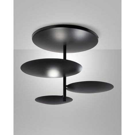 Plafonnier Led Simplon 3 X 15,5 W Intégré, 5 180 Lm, 3 000 K, Dimmable, Coupure De Phase, Cadre Métallique, Ip20, Classe 1 - Noir (1/2)