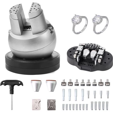 Mophorn Ball Vise : Outil de réglage de gravure de 5" avec rotation à 360°. 35 pièces d'accessoires pour incrustation de pierres précieuses et gravure à petite échelle