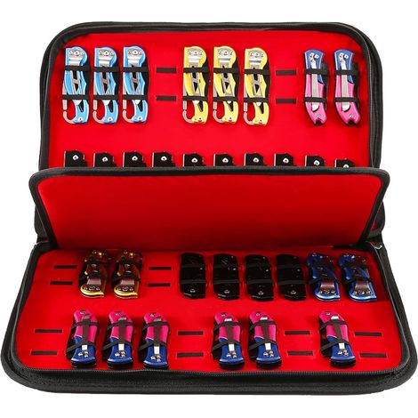 Étui de Rangement pour Couteaux de Poche, Petit Couteau de Rangement, Sac de Rangement pour Outils, Fourreau Pliable pour Mini Couteau de Poche de Survie, boîte à Couteaux avec 40 emplacements (1/5)