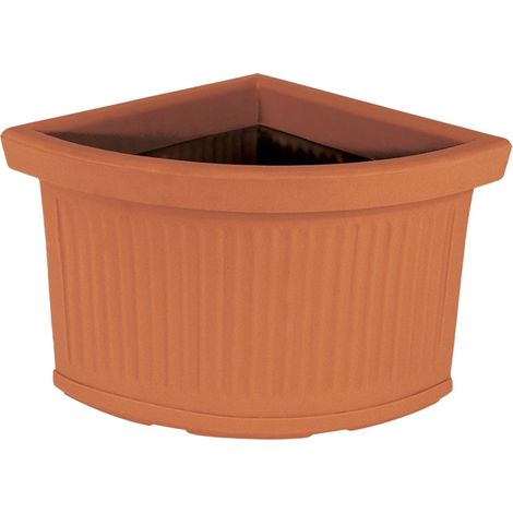 Vaso in Polimero Monacis Angolare Millerighe Terracotta cm 50 (47X47X38h) (1/5)