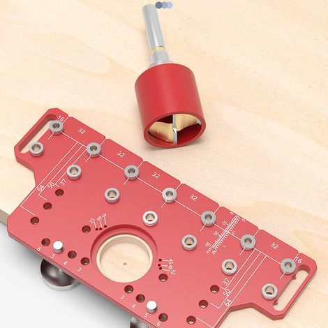 Gabarit de charnière d'étagère 2 en 1, serrage autonome, matériel d'armoire entièrement métallique, Guide de perçage d'outils (1/5)