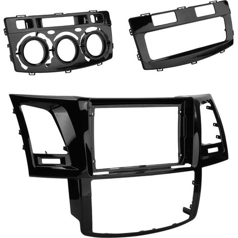 2-DIN Autoradio Cadre Noir Panneau Audio Façade de Remplacement pour Hilux 2009-2015 (1/5)