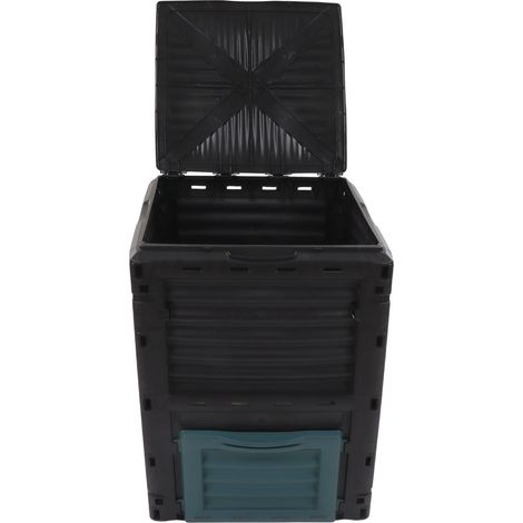 Composteur de 300 L avec couvercle supérieur à charnière et aération pour potager et jardin. (1/5)