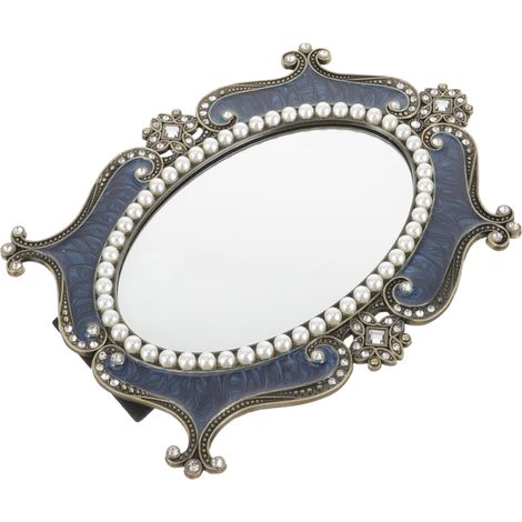 Miroir De Maquillage Large avec Cadre Argenté Et Détails Miroir De Table Multifonctionnel pour Bureau Salle De Bain Et Coiffeuse Design Élégant Et (1/5)