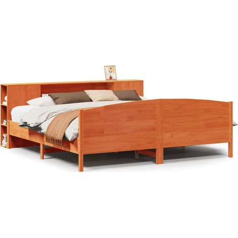 Maison Exclusive - Letto Libreria senza Materasso Marrone Cera 200x200 cm in Pino