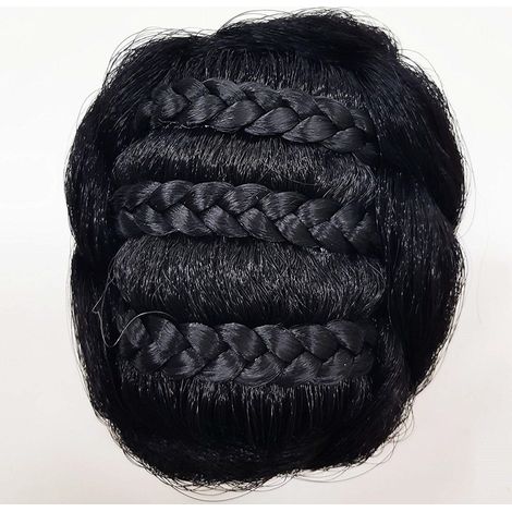 TRADE SHOP - Chignon Capelli Sintetici Nero K5 Treccia Donna Pettinatura Acconciature -