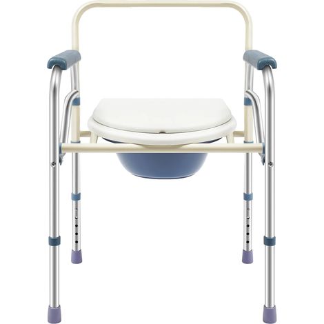 Silla de ducha plegable, altura regulable, color blanco. (1/2)