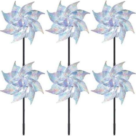 [Moulin à vent réfléchissant] [6 pièces] [Anti-oiseaux de jardin extérieur durable] [Hauteur 50cm Diamètre 18cm plastique résistant aux UV] (1/4)