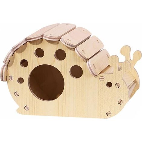 Abri en bois pour petits animaux, cabane pour gerbilles, habitat, jouet d'escalade décoratif pour hamsters, petits animaux de compagnie nains (1/4)