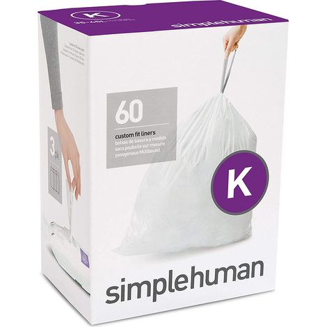Simplehuman - Bolsas de basura 35-45 l, tipo K, 60 uds CW0260