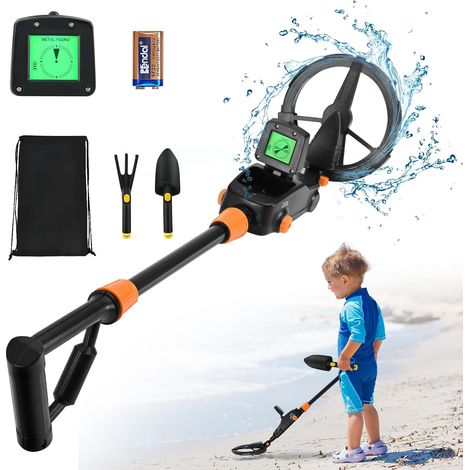 Detecteur de Metaux Enfants,Métaux léger avec Affichage LCD et Son, Détecteur de Métaux Très Sensible avec Bobine de Recherche étanche, pour Enfants ou Débutants(Noir avec Accessoires) (1/5)