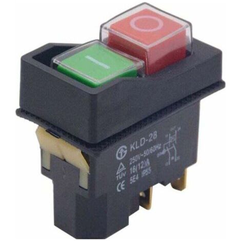 Interrupteur magnétique étanche, bouton marche/arrêt à 5 broches, accessoire de commutateur d'arrêt de démarrage pour machine-outil 250V 16A