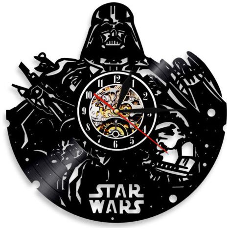 BUNTHAUS Horloge LED veilleuse vinyle horloge murale décor fête d'anniversaire décoration murale cadeau pour les amoureux de Star\nWars/enfants/garçons/hommes (1/4)
