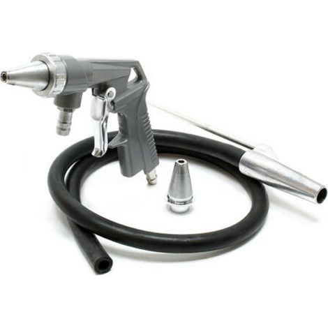 Wiltec Kit Pistolet de sablage à air comprimé avec Tuyau d’aspiration Buse de rechange 6,3 bars – Jet de sable – Accessoires air comprimé